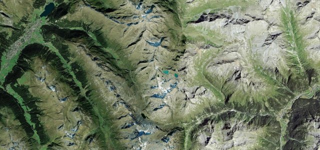 Satellite map of Flüela Pass, Switzerland