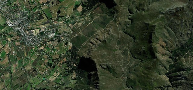 Satellite map of Franschhoek Pass, South Africa