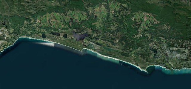 Satellite map of Garden Route, Wilderness to Knysna, South Africa