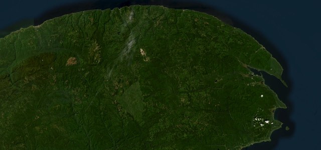 Satellite map of Gaspé Coast, Canada