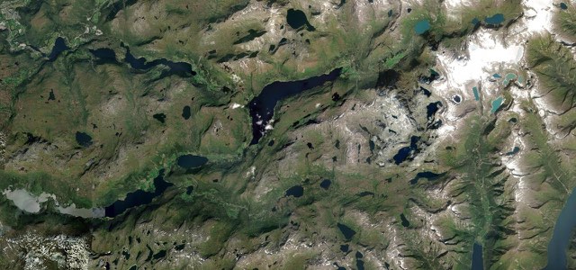 Satellite map of Gaularfjellet, Norway