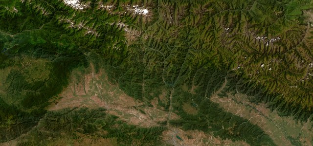 Satellite map of Georgian Military Highway, Georgia