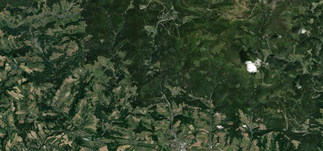 Satellite map of Giant Mountains Valley Road, Czechia
