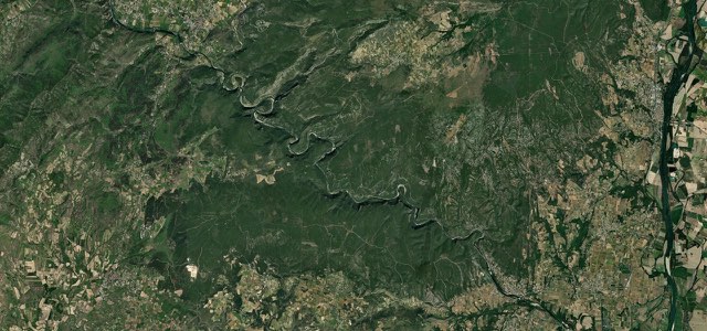 Satellite map of Gorges de l'Ardèche, France