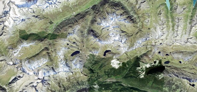Satellite map of Gotthard Pass, Switzerland