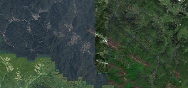 Satellite map of Great Bieszczady Loop: Cisna to Ustrzyki Górne, Poland