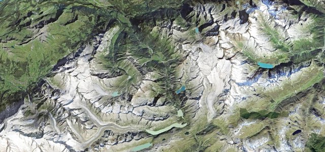 Satellite map of Grimsel Pass, Switzerland