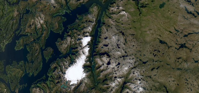 Satellite map of Hardanger Sørfjord, Norway