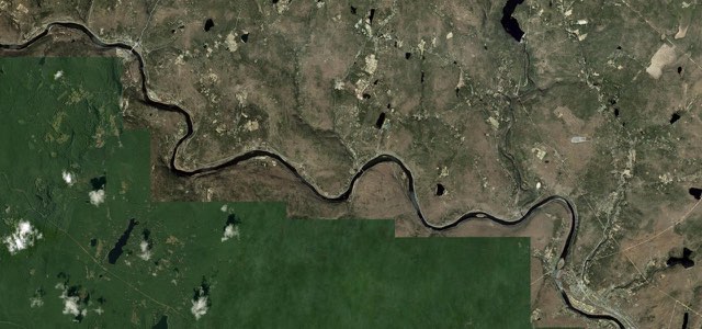 Satellite map of Hawk's Nest Highway, The East