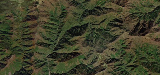 Satellite map of Ishizuchi Skyline, Japan