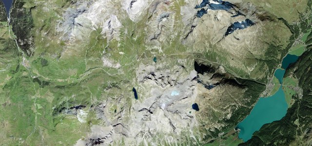 Satellite map of Julier Pass, Switzerland