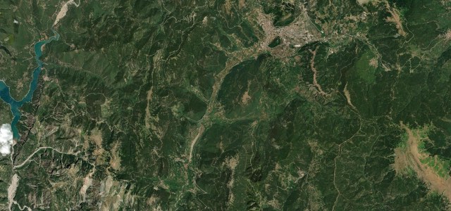 Satellite map of Karpenisi to Prousos Road, Greece