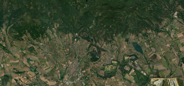 Satellite map of Kékestető Summit Road, Hungary