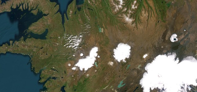 Satellite map of Kjölur Highland Route, Iceland
