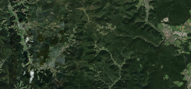 Satellite map of Kniebis Pass, Germany
