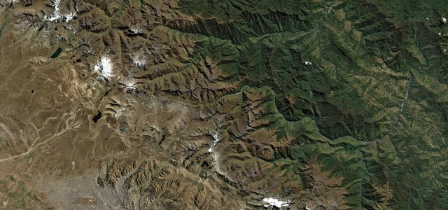 Satellite map of La Cumbre to Coroico, Bolivia