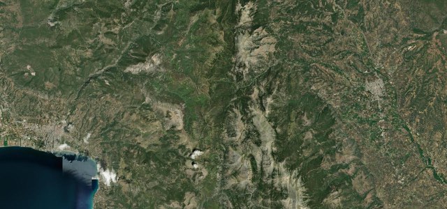 Satellite map of Langada Pass, Greece