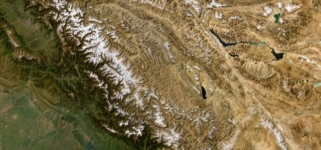 Satellite view of Leh–Manali Highway