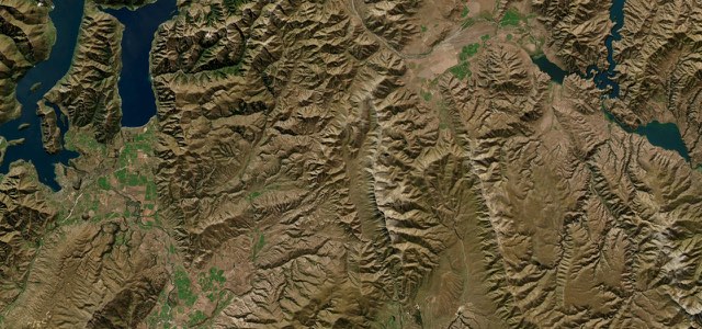 Satellite map of Lindis Pass, New Zealand
