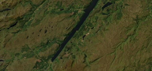 Satellite map of Loch Ness South Military Road, Scotland
