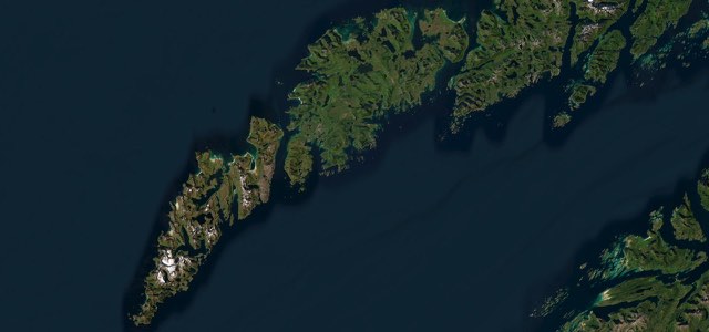 Satellite map of Lofoten, Norway