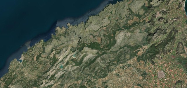 Satellite map of Serra de Tramuntana, Spain
