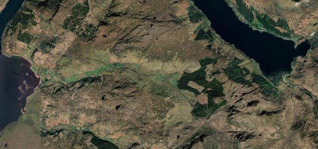 Satellite map of Mam Ratagan to Glenelg, Scotland