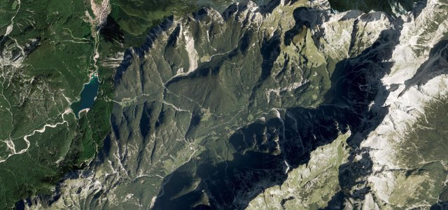 Satellite map of Mangart Saddle Road, Slovenia