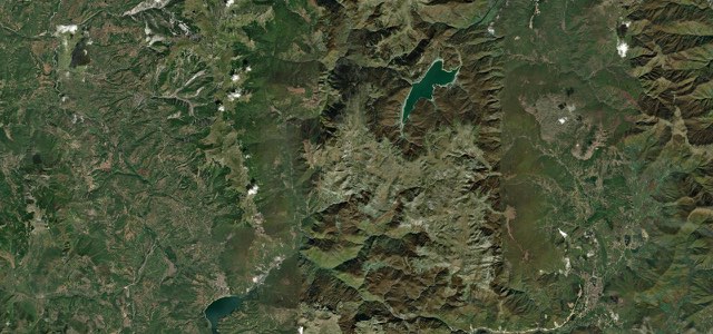 Satellite map of Mavrovo and the Radika Gorge, North Macedonia