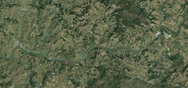 Satellite map of Douro Valley, Portugal