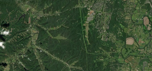 Satellite map of Natchez Trace Parkway (Tennessee), The East