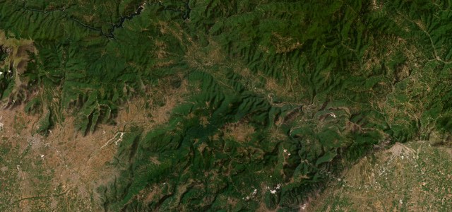 Satellite map of Nestos Gorge Road, Greece