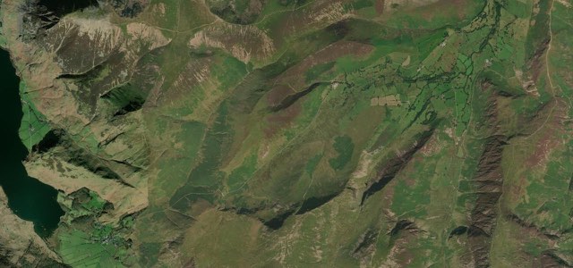 Satellite map of Newlands Pass, Northern England