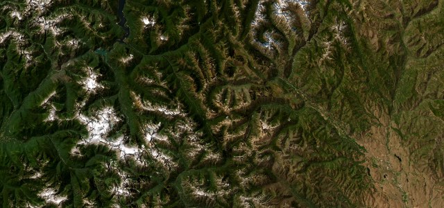 Satellite map of North Cascades Highway, The West