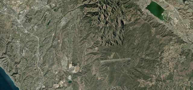 Satellite map of Ortega Highway, The West