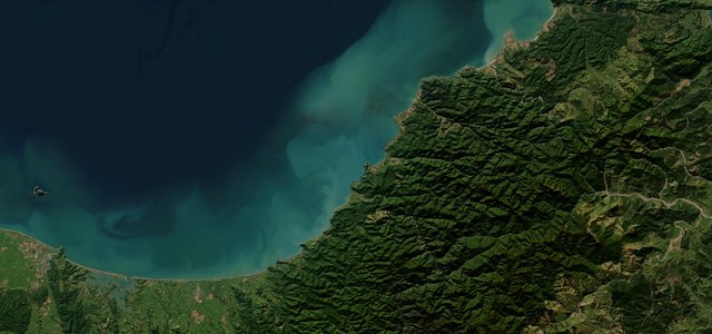 Satellite map of Pacific Coast Highway (Ōpōtiki to Waihau Bay), New Zealand