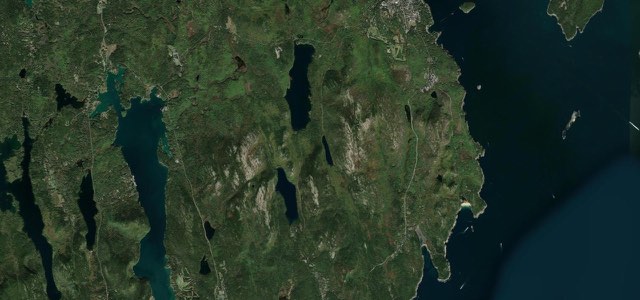 Satellite map of Park Loop Road (Acadia), The East