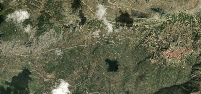 Satellite map of Parnassus Delphi to Arachova Road, Greece
