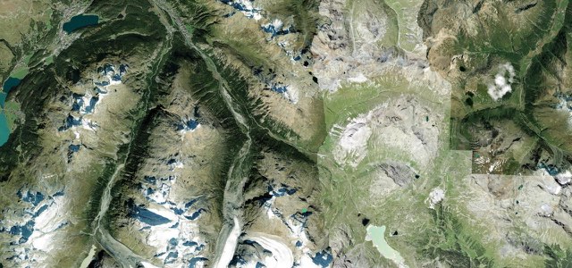 Satellite map of Passo del Bernina, Switzerland