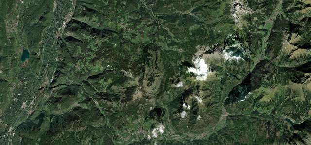 Satellite map of Passo di Lavazè, Italy