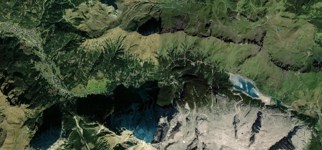 Satellite map of Passo Fedaia, Italy