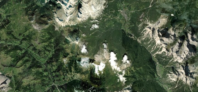 Satellite map of Passo Giau, Italy