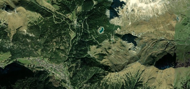 Satellite map of Passo Pordoi, Italy