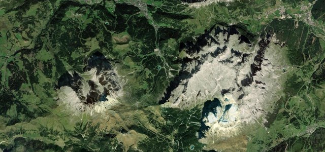 Satellite view of Passo Sella