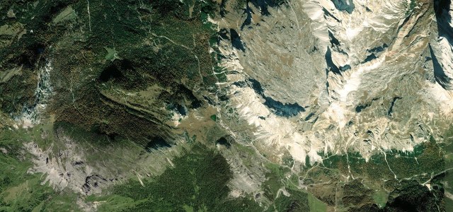Satellite map of Passo Valparola, Italy