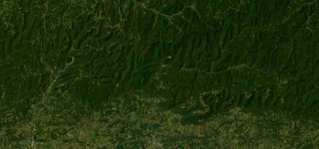 Satellite map of Pig Trail Scenic Byway, The East