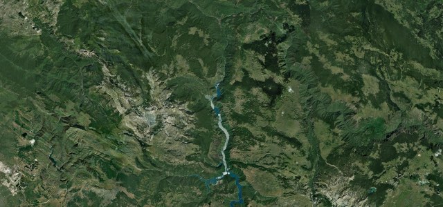 Satellite map of Piva Canyon Road, Montenegro