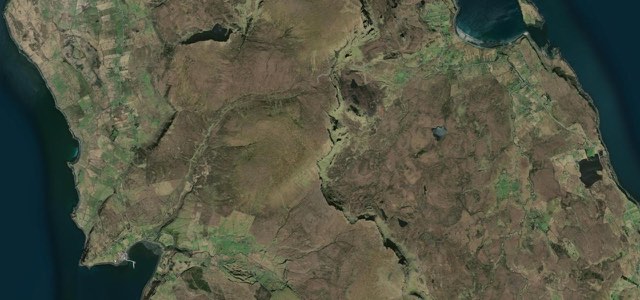 Satellite map of Quiraing and the Trotternish Loop, Scotland