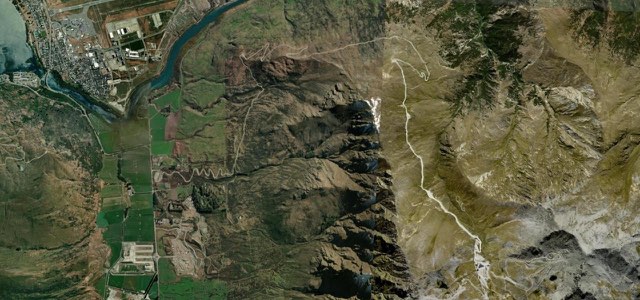 Satellite map of The Remarkables Ski Road, New Zealand