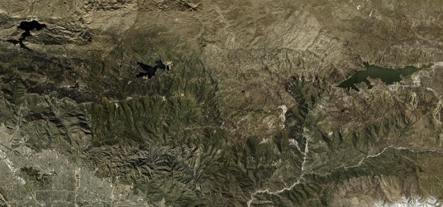 Satellite map of Rim of the World Highway, The West